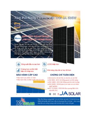 Tấm pin mặt trời JA Solar 535W | Model: JAM72S30-535/MR