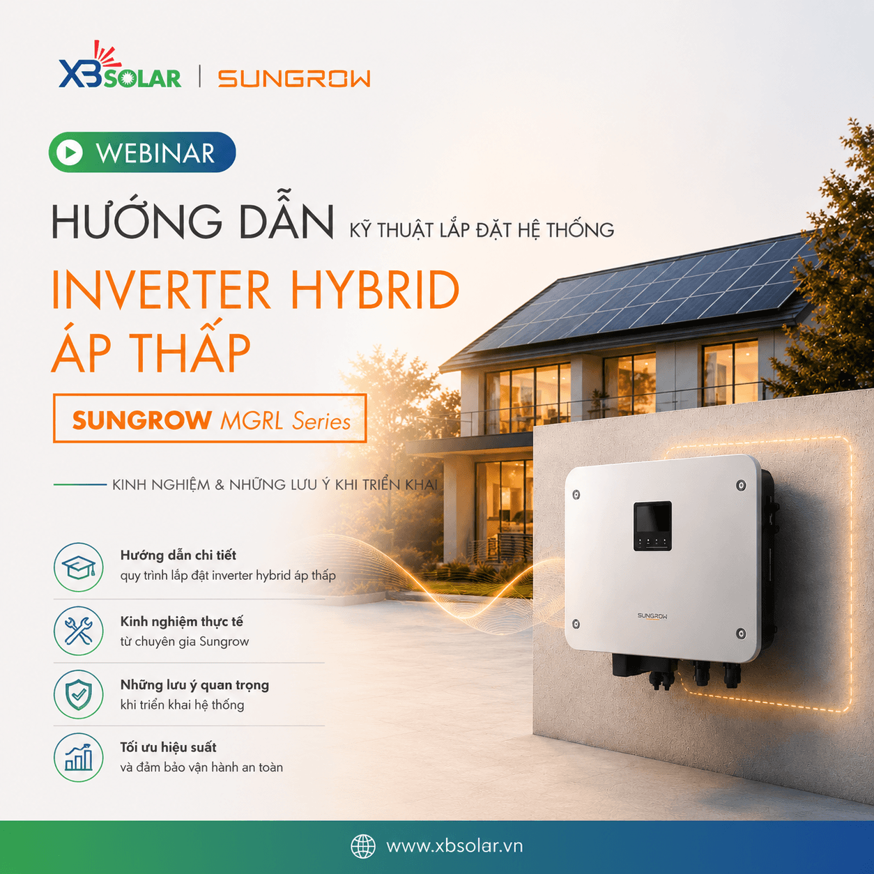 WEBINAR Hướng Dẫn Lắp Đặt Inverter Hybrid Sungrow MGRL Series