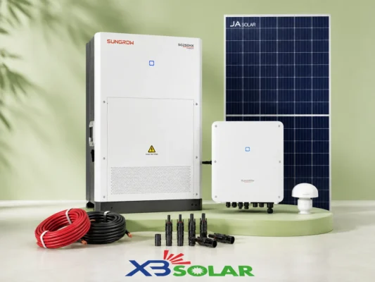 Kinh Doanh & Phân Phối Thiết Bị Năng Lượng Mặt Trời Chính Hãng – XBSOLAR 2 Hình ảnh showcase danh mục sản phẩm chủ lực: Biến tần Inverter Sungrow và Tấm pin JA Solar chính hãng từ XBSOLAR.