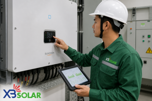 Dịch Vụ Sửa Chữa & Khắc Phục Sự Cố Hệ Thống Điện Mặt Trời Tiêu Chuẩn EPC 2 Sửa chữa điện mặt trời: Phân tích log file và mã lỗi trực tiếp trên bo mạch Inverter để đưa ra phương án thay thế linh kiện chính xác, chống lãng phí.