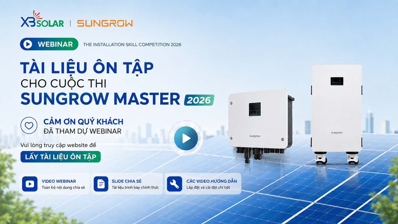 [TÀI LIỆU ÔN TẬP] CUỘC THI SUNGROW MASTER 2026- Hướng Dẫn Cách Lắp Đặt Inverter Sungrow MGRL Và Battery MBL160